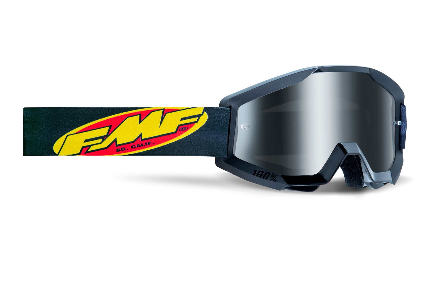 Lunettes Masque cross FMF POWERCORE Core jaune fluo écran or iridium