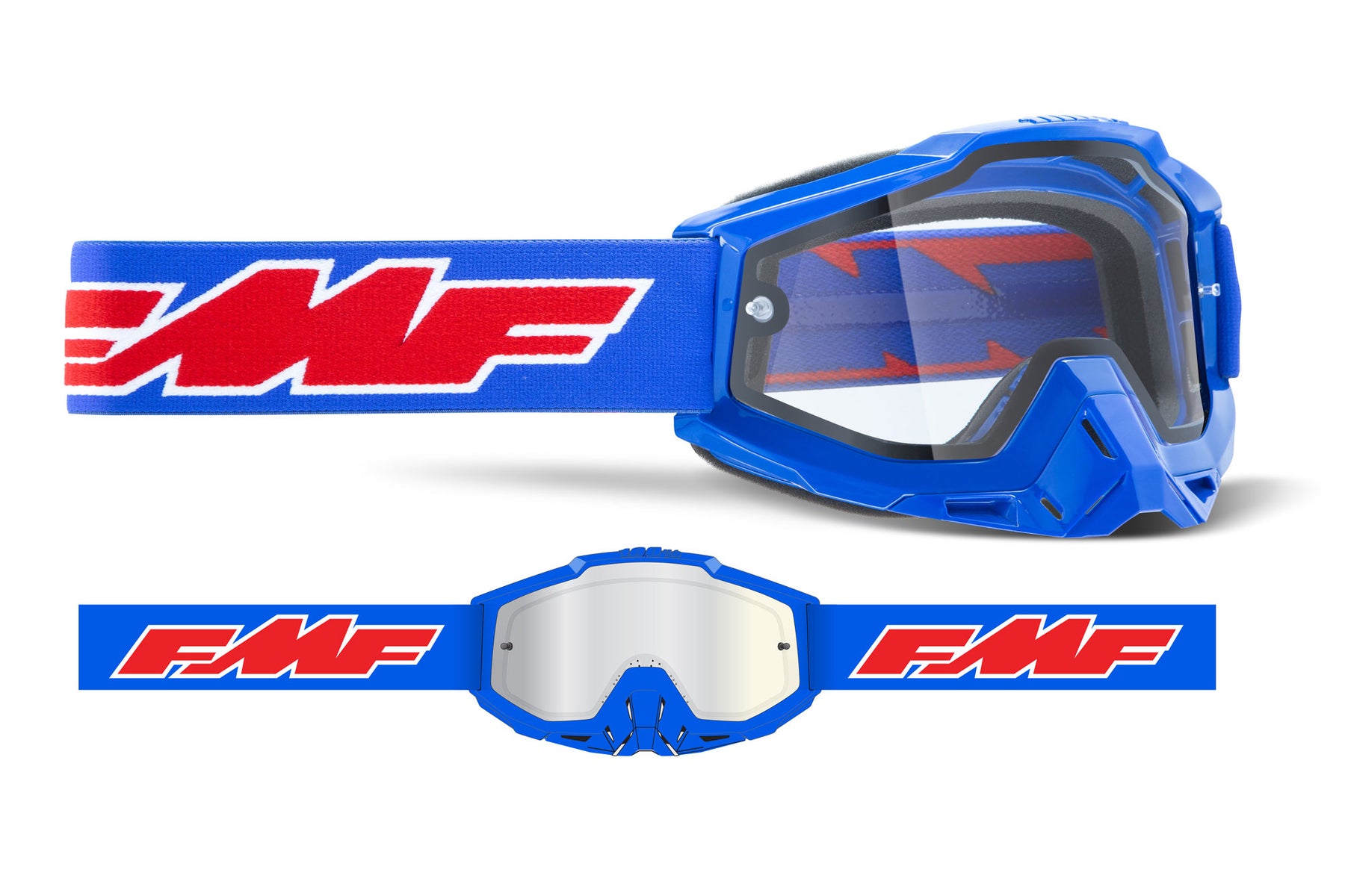 Masque moto cross FMF VISION POWERCORE FLAME RED IRIDIUM - IXTEM MOTO